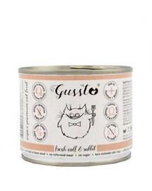 GUSSTO Cat Fresh Calf & Rabbit conserve pour chats 200 g